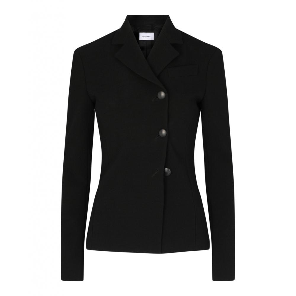 Salvatore Ferragamo Single Breasted Blazer Black