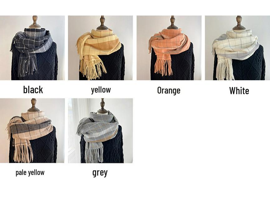 Klassischer Damen-Schal mit Karomuster - Imitation Kaschmir, Doppelt verwendbarer Nackenwärmer, Herbst/Winter 2023 Schal