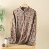Plus Size 6XLSpring and Autumn Bottoming Shirt Long-sleeved T-shirt Loose Fashion Women's Loose Printed Floral Shirt