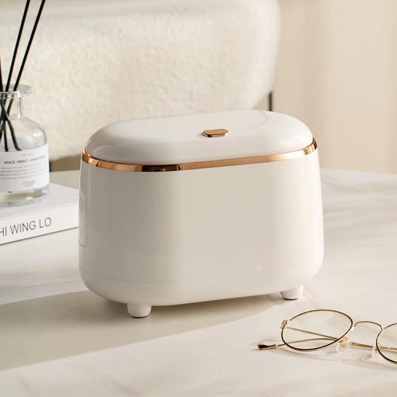 Mini Desktop Trash Can With Lid Press Type Trash Box For Bathroom Office Bedroom Living Room
