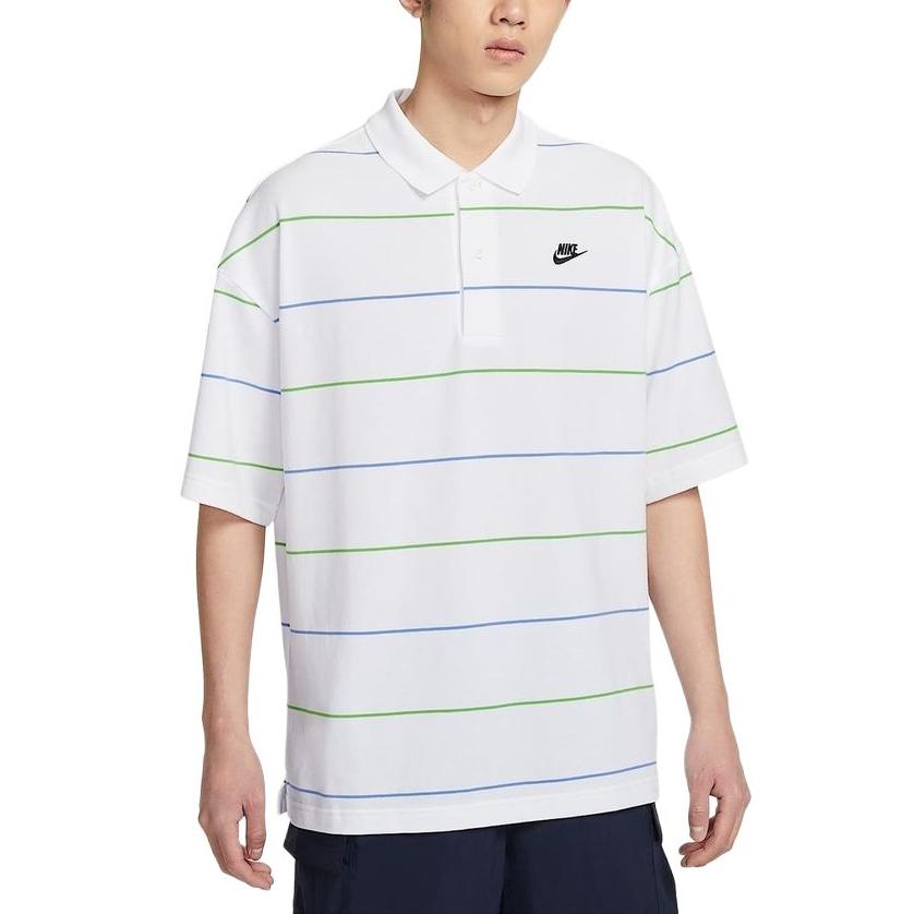 Nike Club Striped Cotton Short Sleeve Polo Shirt Men tops IF0737-100 XS