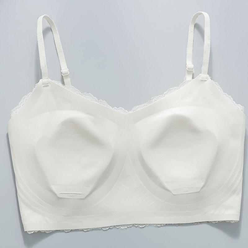Seamless minimalist lingerie for women, non-sensational, pressure-free, romantic lace, high-value foundation, liquid top-support bra, breathable