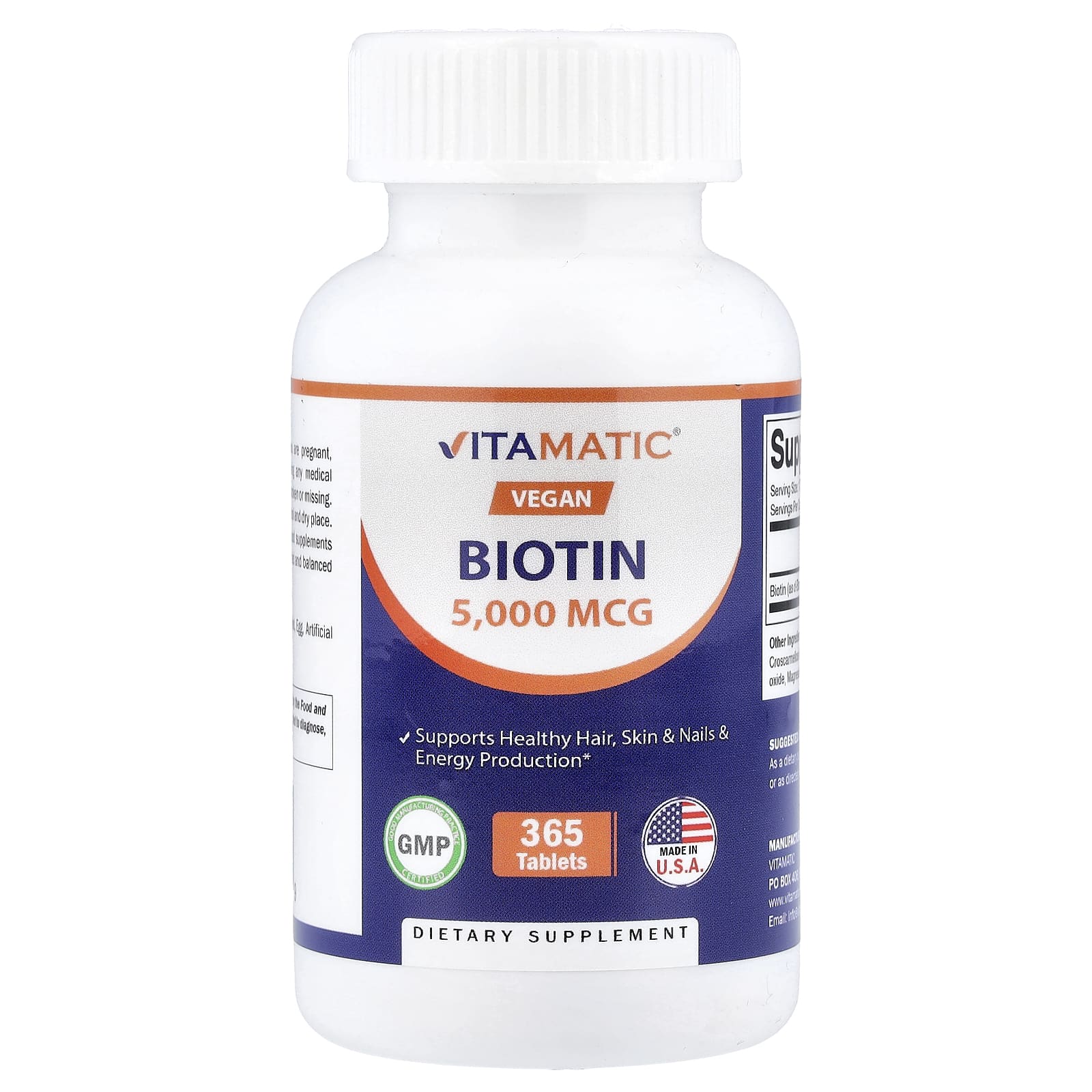 

Vitamatic, Biotin, 5,000 mcg, 365 Tablets