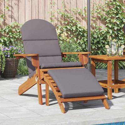 Vidaxl Adirondack Garden Chair with Footrest, Solid Acacia Wood