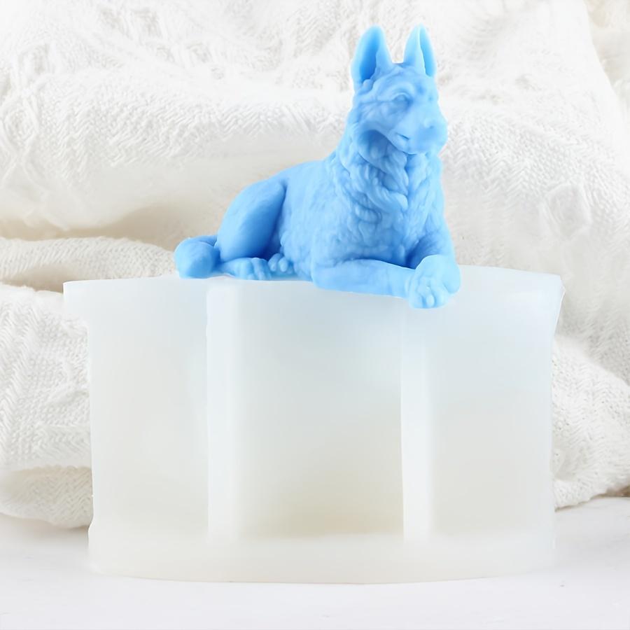 1pc Silicone Candle Mold, Shepherd Dog Figurine Design, for DIY Candle Making, Homemade Craft Wax Resin Molding