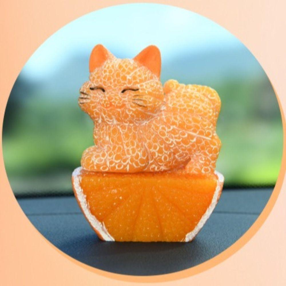 Orange Cat Car Interior Accessories Decoration Car Decor Cartoon Car Ornament  Desktop Ornaments