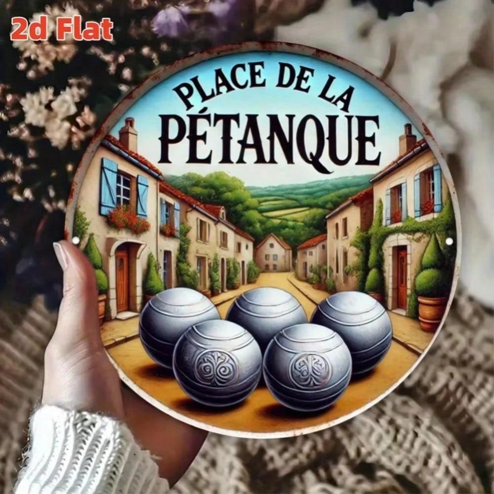 Segno Decorativo da Parete in Metallo Alluminio Petanque Francese Interno Esterno Decorazione Casa
