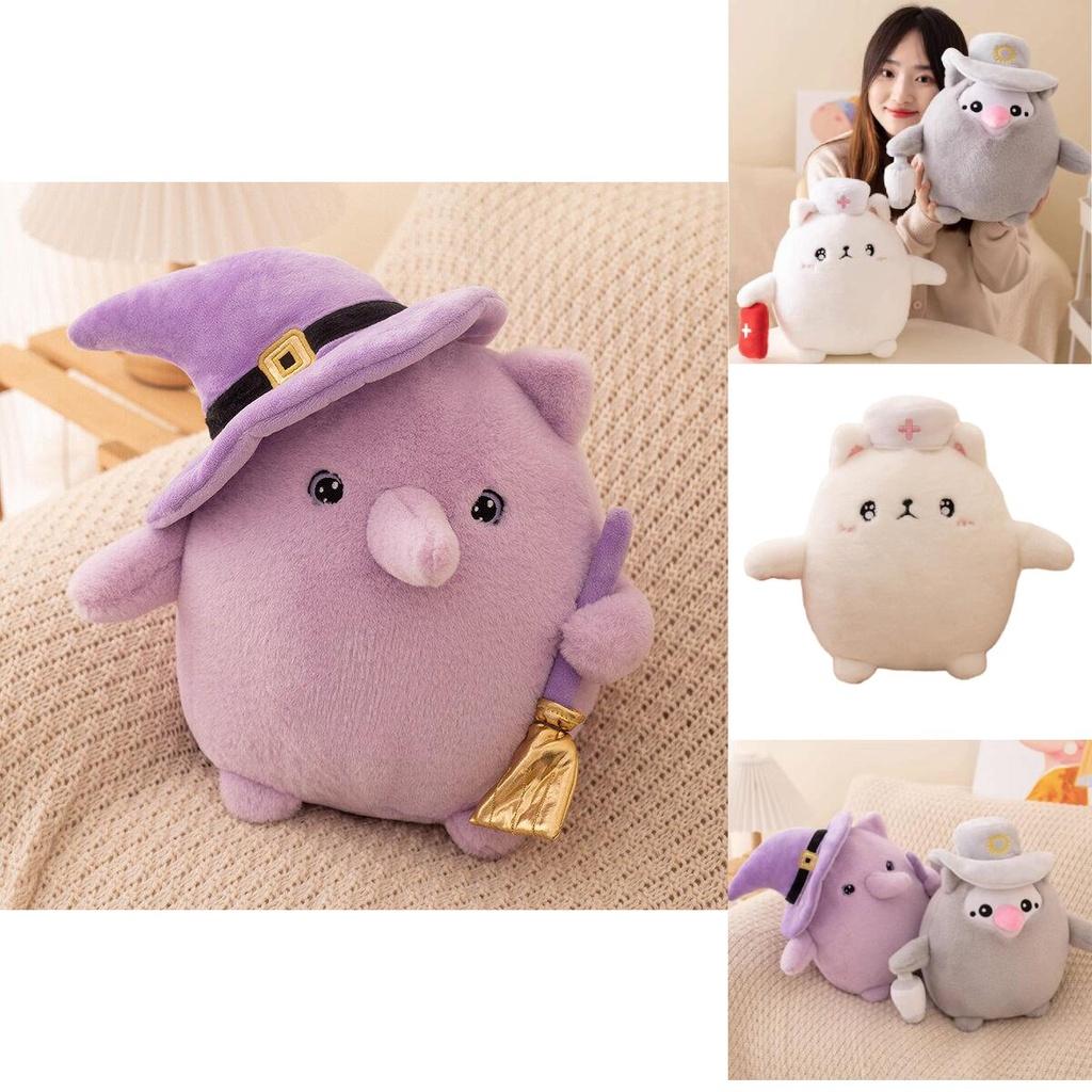 Cute Dark Cat Plush Toy For Halloween Gift 20cm Height