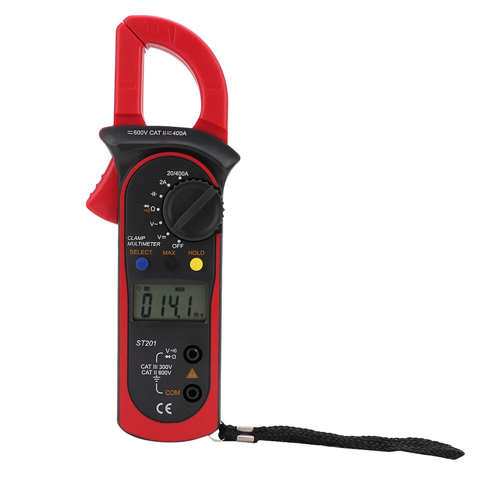 

ST201 Automatic Digital Clamp Meter Current Multimeter DC AC Voltage Diode Tester(Red)