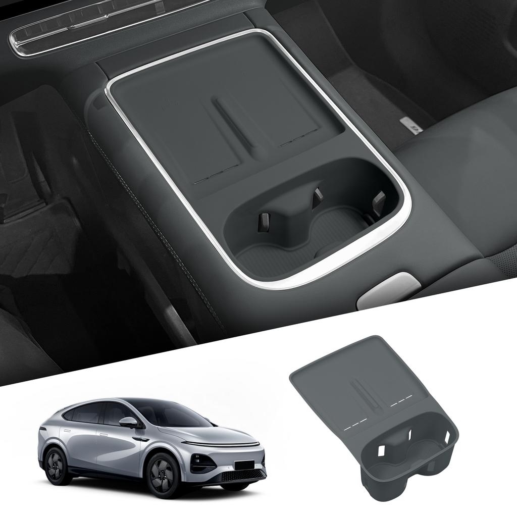 For Xpeng G6 2025 Non-slip Wireless Charger Water Cup Holder Mat Anti-slip Pad Storage Box Silicone Car Interior Accessories