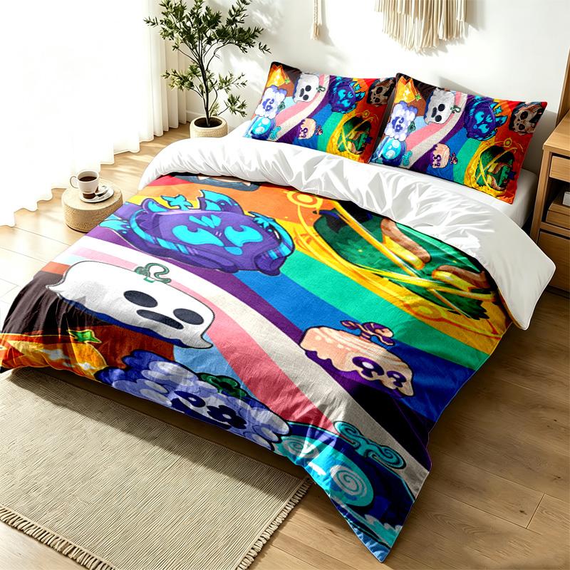 Blox Fruits 3pc Duvet Cover Set Simple Modern Bedding Set Wrinkle Resistant Soft Fabric All Season Use a perfect gift