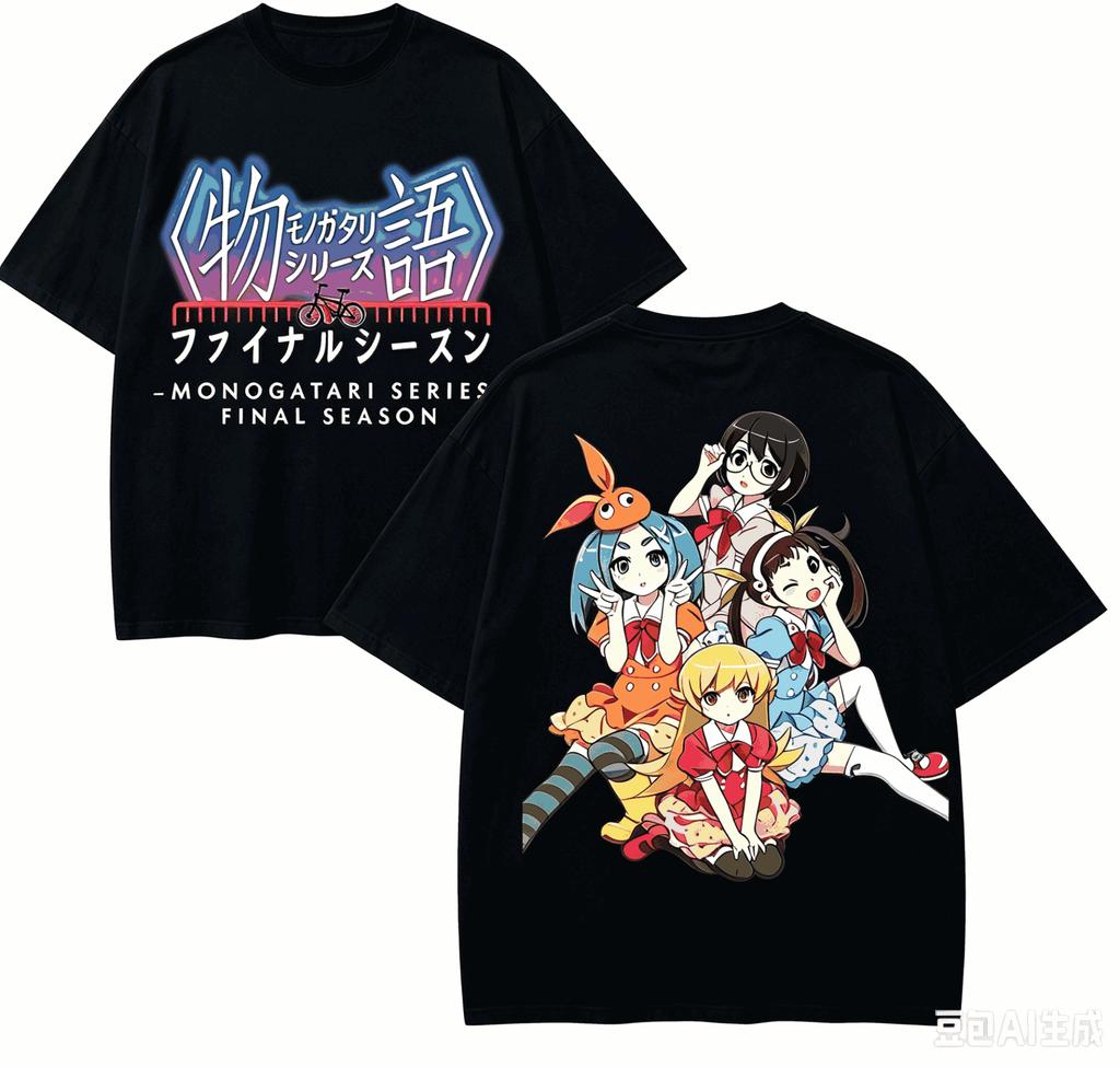 Monogatari Series Anime Lover T-shirt Harajuku Cotton New Model High Street Retro Oversized Uni