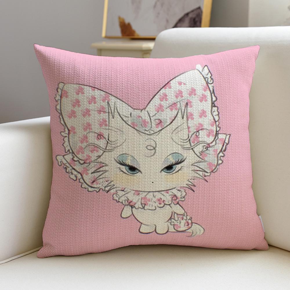 Lovely PPink KittenS Cushion Cover Pcs Linen Throw Pillow Covers x x Modern Home Decor