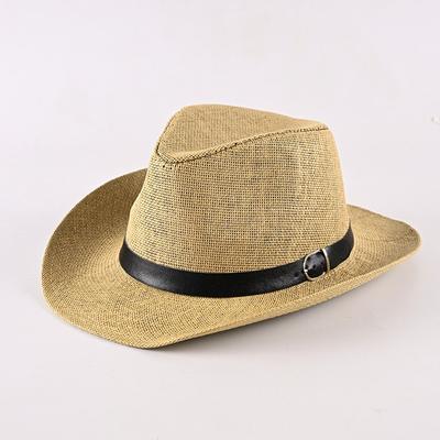 Sommer neuer westlicher Cowboyhut Herren Strand Spiel Zylinder Strohhut atmungsaktiver kühler Hut Sonnenhut
