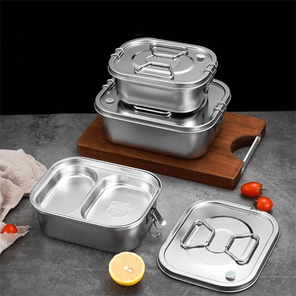304 Stainless Steel Picnic Box Compartmental Food Storage Box Portable Camping Lunch Box  Trip