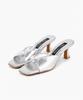 2Comm All Leather Twist Sandals_Silver