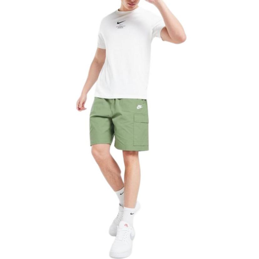 Nike Embroidered Logo Elastic Waist Shorts Men Bottoms Green FB1246-386