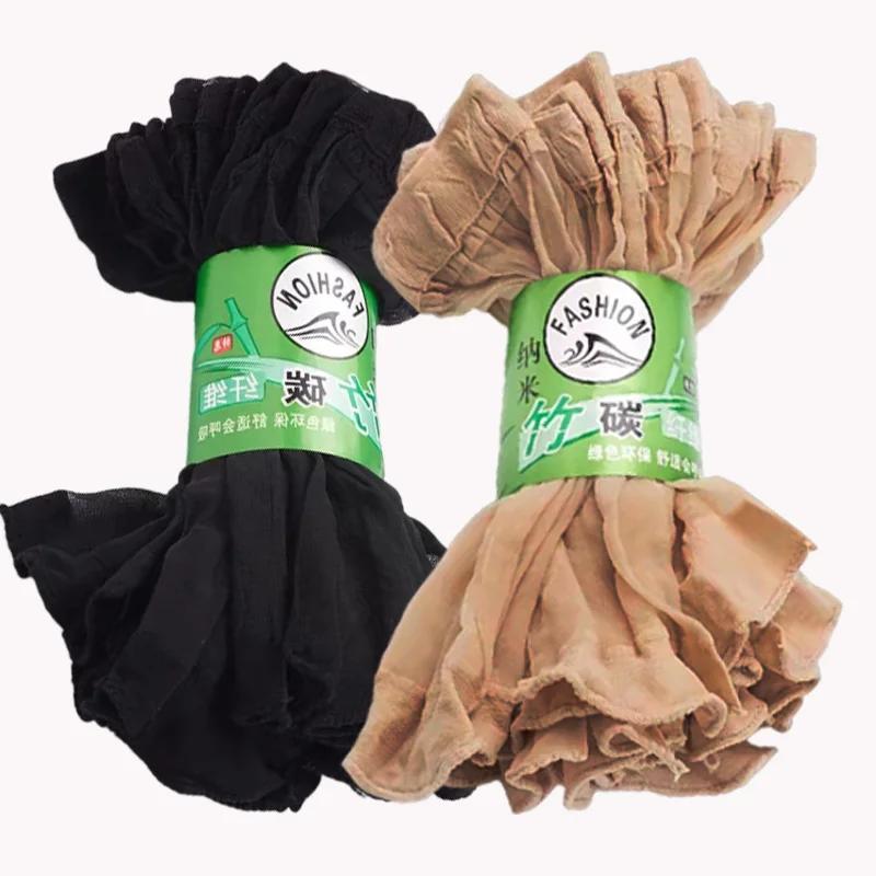 High Quality Women Velvet Socks Pack Female Summer Thin Silk Transparent Black Sock Sexy Ankle Nylon Solid Color Stockings