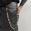 Salircon 2026 Exquisites Luxus Kreuz Anhänger Imitation Perlen Schlüsselanhänger Gürtelkette Herren Punk Hose Jeans Kette HipHop Schmuck