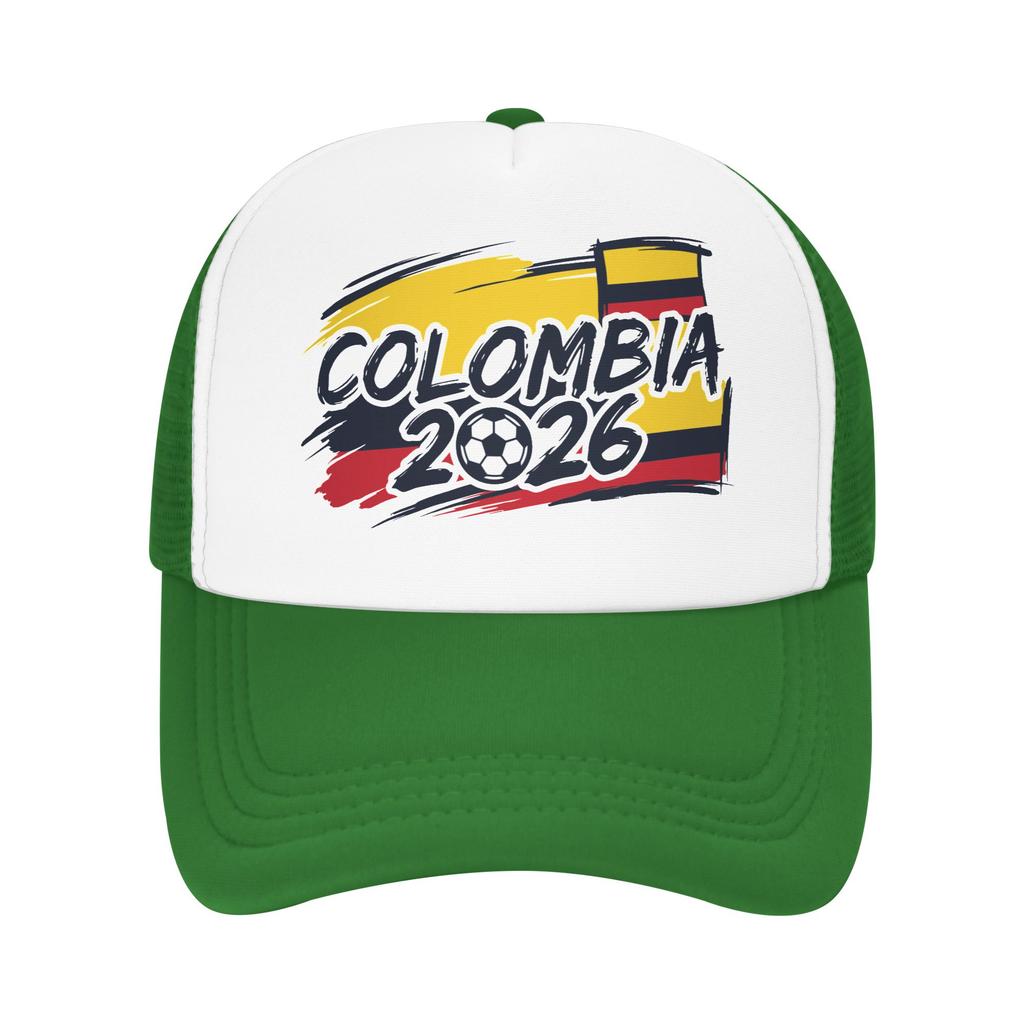 Kolumbien Fußballspiel Netz-Baseballkappen Unisex Sonnenhüte USA Kanada Mexiko Fußballkappen Verstellbare Sommer-Trucker-Kappen