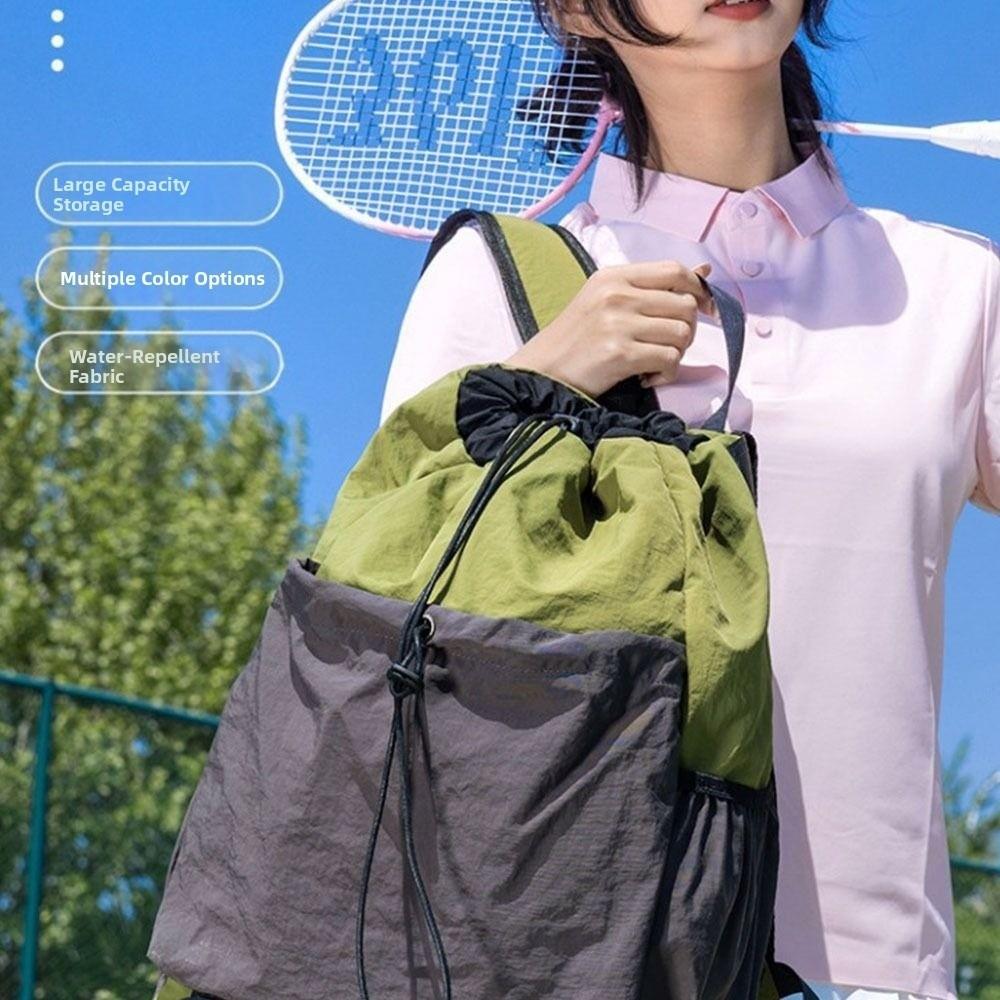 Lightweight Badminton Sports Bag Large Capacity Drawstring Fitness Bag Outdoor Sports