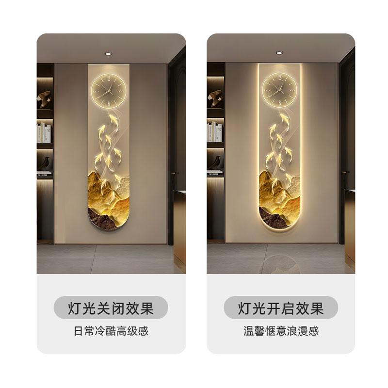 Modern Design Entrance Hall 3D Wall Clock Villa Mute Digital Clock Corridor Wall Decor Decoration Golden LED Light Painting