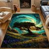 1PC Tree Under Fantasy Night Sky Pattern Rug Carpets for Bedroom Living Room Sofa Mat Creative Door Mat Cloakroom Home Decor