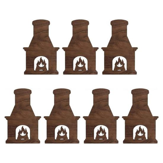 Cozy Winter Home Decorations 7Pcs 3D Light-Up Wooden Reindeer Christmas Decor with Warm LED Backlight, Peel And Silhouette Lights Stick Rustic