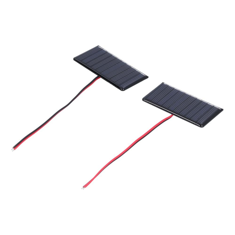 2 Pcs with Wires Solar Panel Module 0.3W 5V 60MA Solar Panels Cells  Low Power Electrical Appliances
