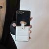 For Samsung Galaxy Z Flip7 5G Case Case Down Jacket Style Rhinestone Decor Ring Holder Leather Coated PC Phone Cover