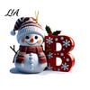 Custom Christmas Tree Decorations 2D Snowman Ornaments, Personalized Letter Ornaments for Tree, Initial Ornament, Ornament DIY Hanging Xmas