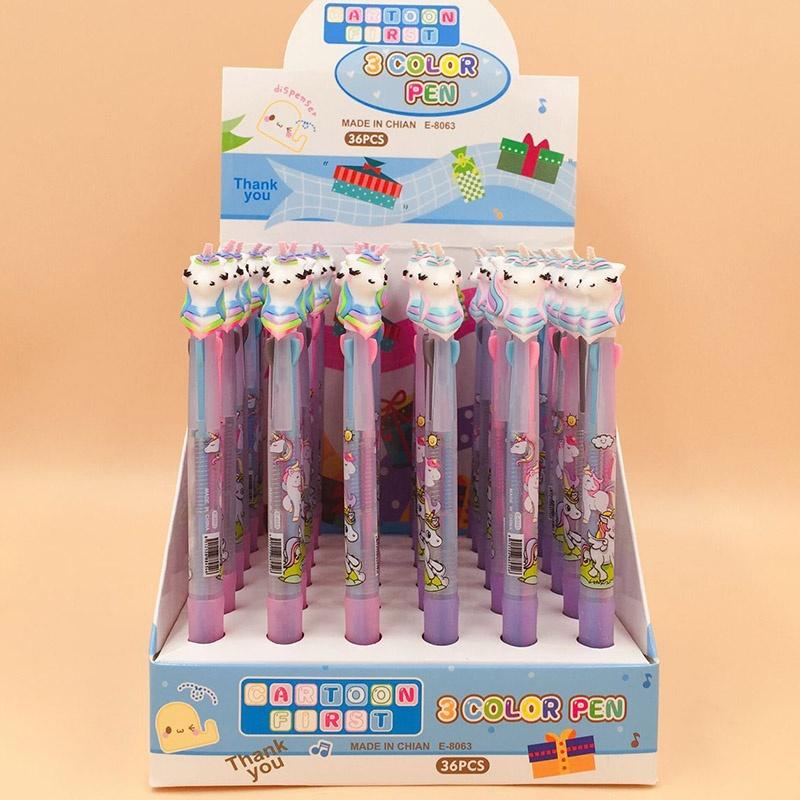 Horse Cartoon 3 Colors 6 Color Ballpoint Pen School Gift Stationery 1 pc 6colors / 2 pcs 3colors
