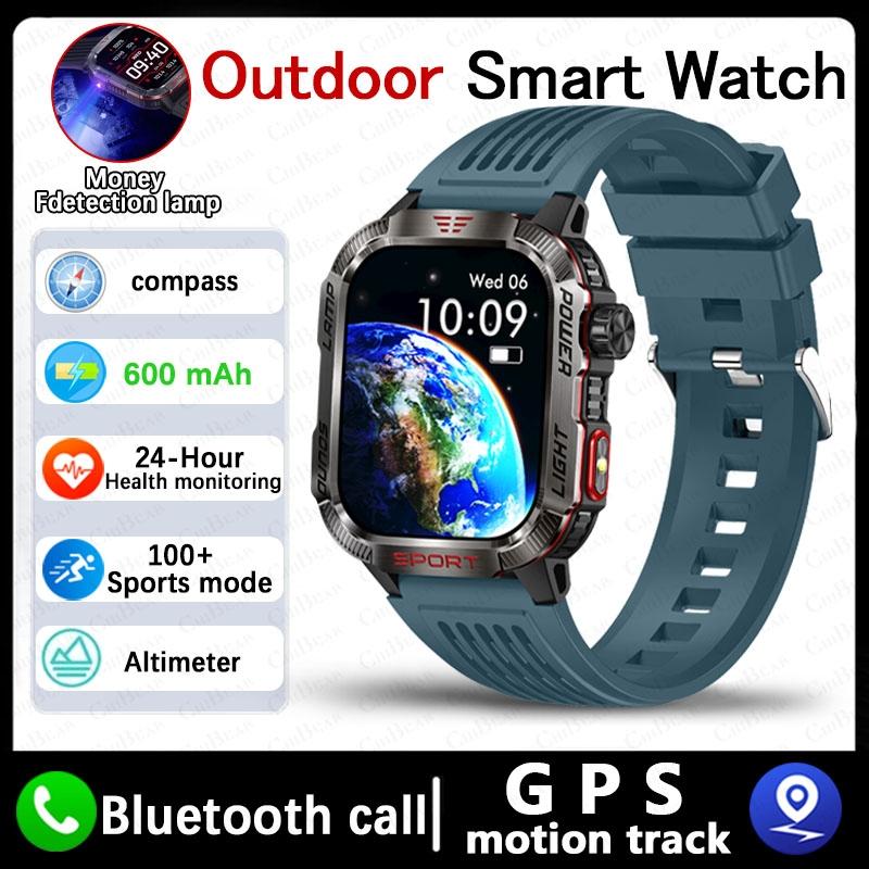 Outdoor Military Men's Bluetooth Call Smartwatch Compass GPS with Flashlight 600mAh 100+ Sports Mode Smart Watch For Xiaomi