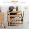 Schuhregal mit 4 Regalböden, Bambus, Lamellen, bis Größe EU 45, Natur