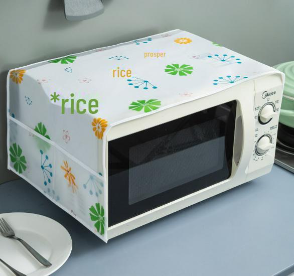 Cartoon Microwave Oven Dust Cover with Hanging Storage Bag