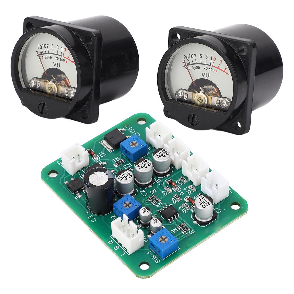 VU Meter Panel Kit 2PCS Warm Color Backlight Power Amplifier VU Meter with Driver Board