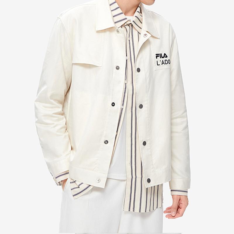 New FILA Jackets Men's Jade Rabbit White F51M238703F-IV
