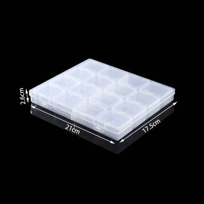 4 Rows Of 16-Grid Boxes, Desktop Transparent Finishing Box, Nail Art Jewelry Anti-Oxidation Plastic Sealing Box, Separate Packaging Box