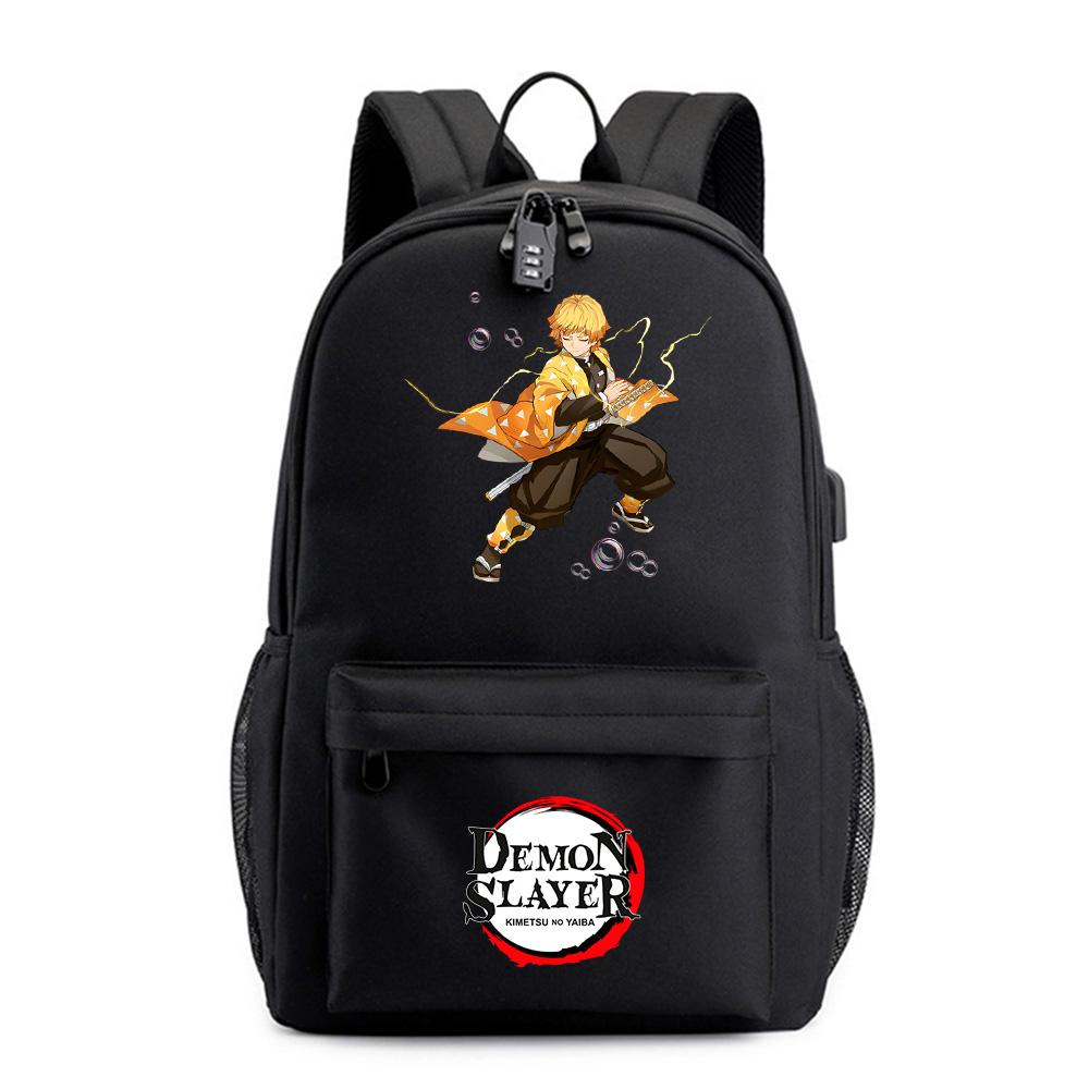 Anime Demon Slayer Printed Backpack for Teenager Student Bookbag Schoolbag Women Large Capacity Waterproof Travel Bag