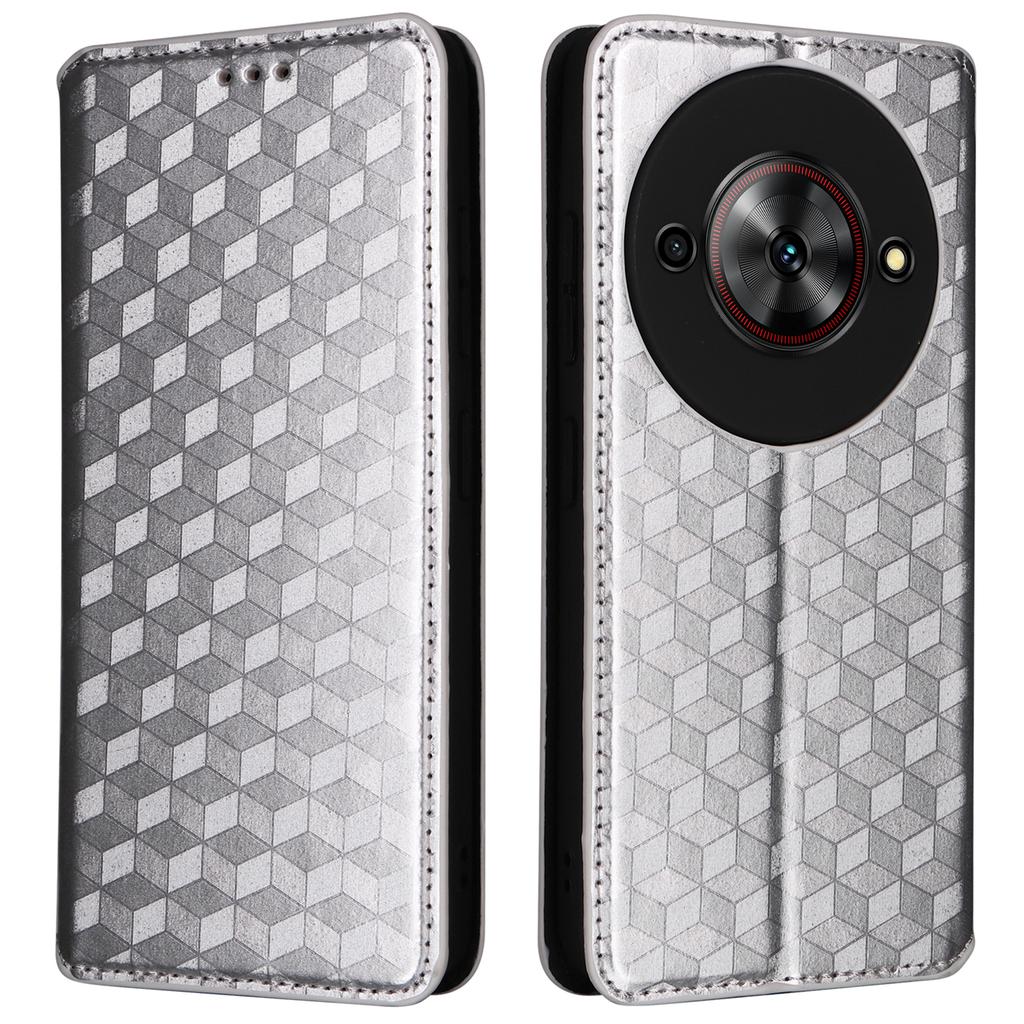 For ZTE Blade A75 5G/nubia Focus Wallet Case Rhombus Imprinted Leather Phone Cover