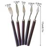 5Pcs Professional Stainless Steel Spatula Kit Palette for Creative Oil Painting Knife School Fine Arts Tool Set Flexible Blades