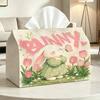 2-in-1 Rabbit & Butterfly Tissue Box Holder with Smooth Sheet Dispenser - Dual-Use Decorative Storage Compatible for Toilet Paper, Facial Tissues, Pap