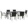 VidaXL 7-Piece Garden Dining Set and Cushions Black Wicker 3185135