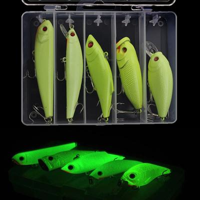 Luminous Night Fishing Hard Bait Crank Bait Wobbler with Noctilucent Effect Fish Lure Fishing Tackle