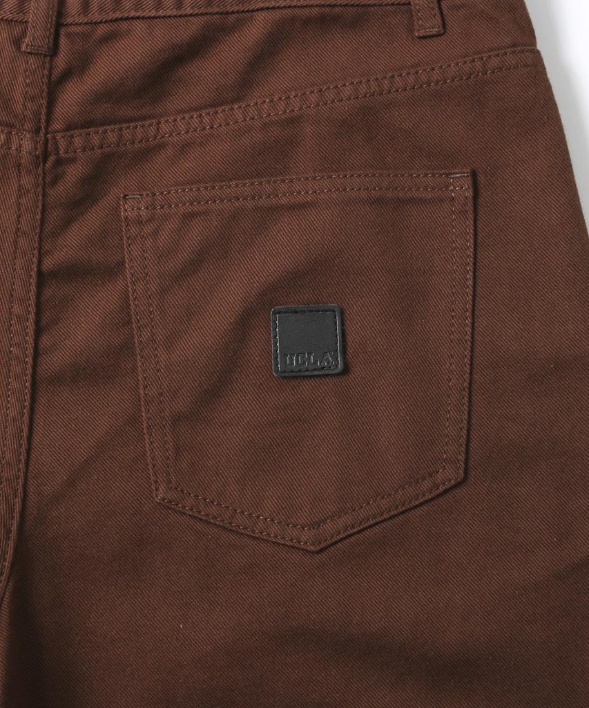 UCLA Unisex Preppy Over-Wide Collar Denim Pants [Brown](Ub8Dp20_55)