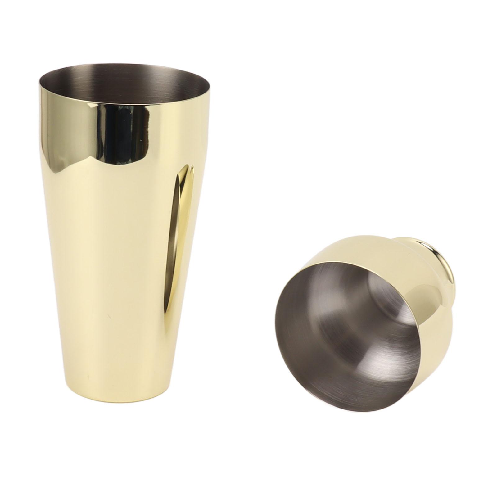 

Cocktail Shaker 304 Stainless Steel French Style Bartender Shaker for Mixed Drinks Luxury Gold L