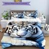 3Pcs White Tiger Majesty Bedding Set Quilt Cover Pillowcase Home Christmas Xmas Halloween Gift 1 Duvet Cover 2 Pillowcase M928822