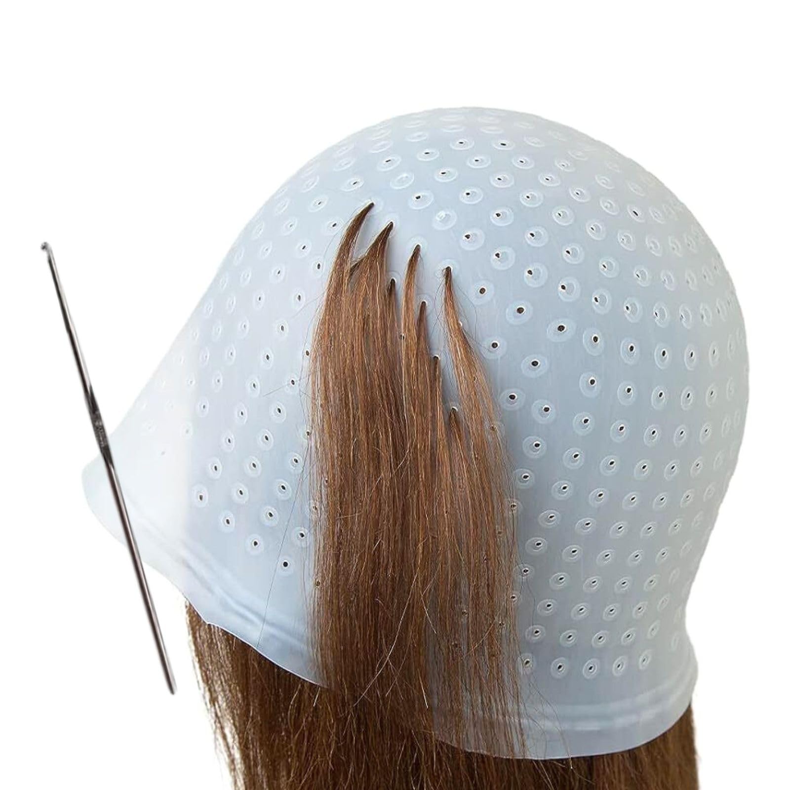 

Шапочка для окрашивания волос без сверления, силиконовая, для мужчин, с крючком для вязания, с предварительно проделанными отверстиями, необходима, окрашивание, сетка, укладка, краска, салон,