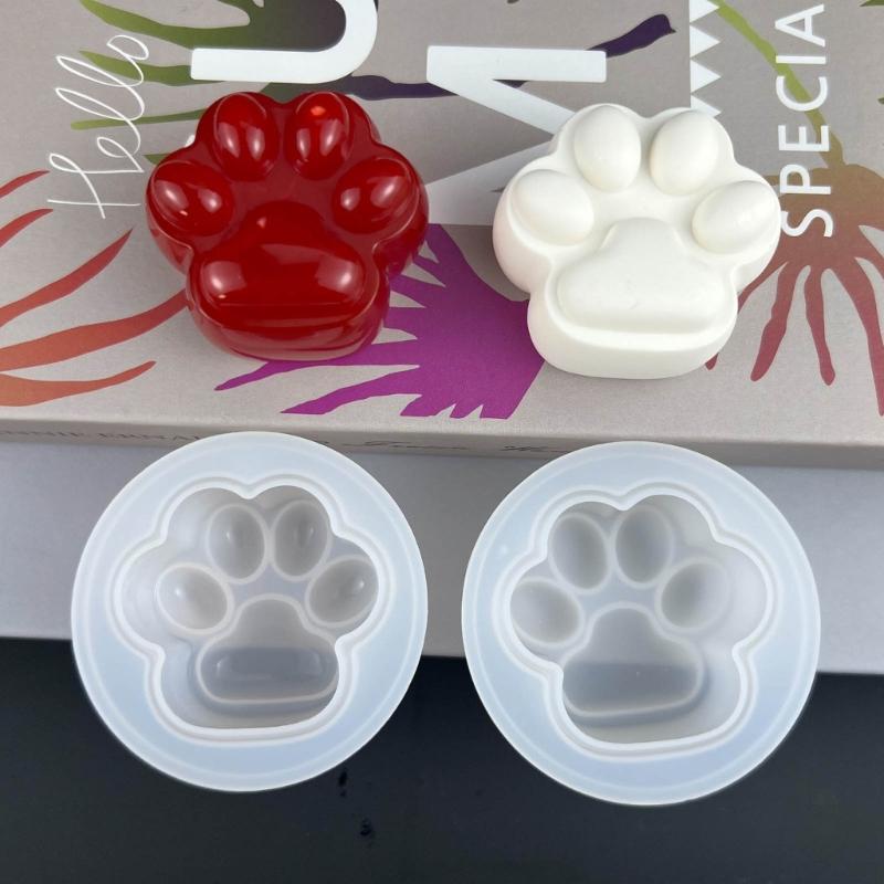 Lovely Cat Paw Charm Silicone Mold Frosted Texture/Crystal DIY Craft Epoxy Resin Molds Pendant Jewelry Tools Accessory