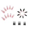 Fake Nails Ballerina False Nail Tips Long Coffin with Taichi Design White and Black Mixed Colors